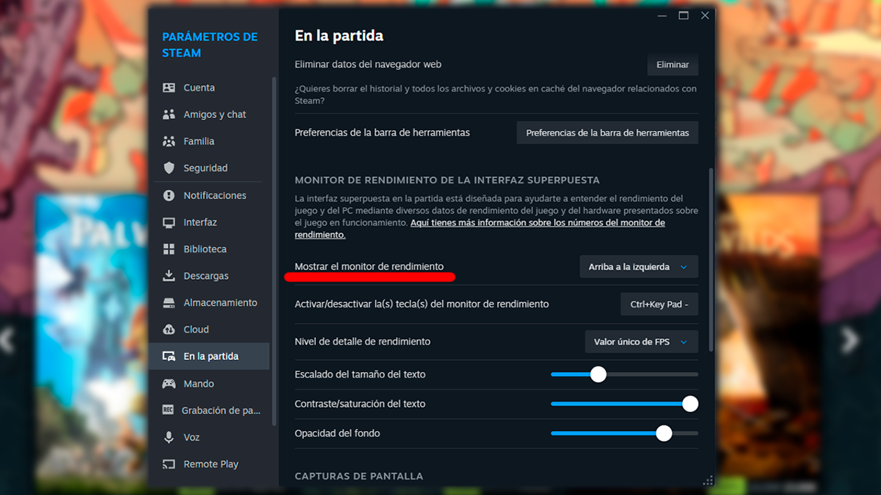 Cómo activar y utilizar el monitor de rendimiento de Steam