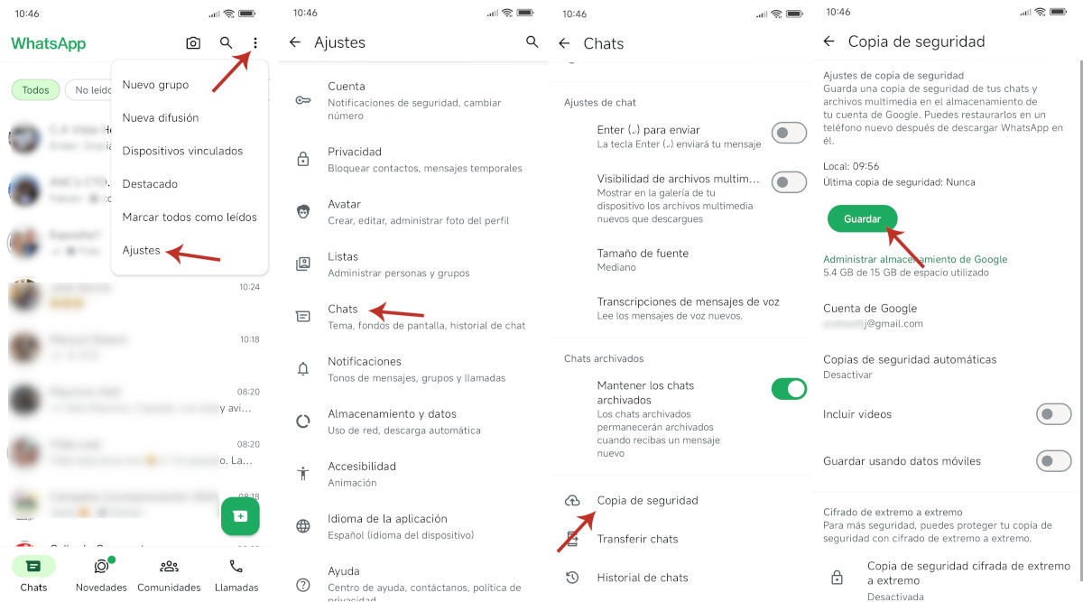 Exportar chats de WhatsApp a Google Drive paso a paso
