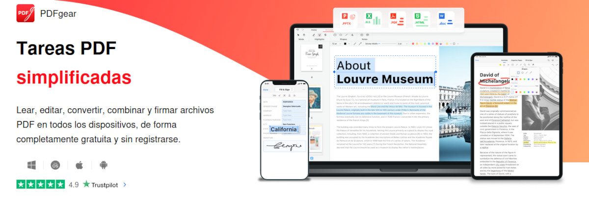 PDFgear Editar archivos PDF sin pagar