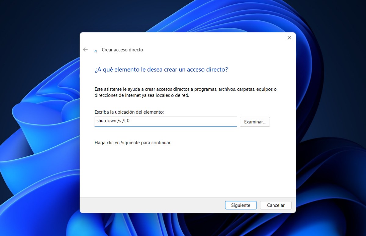 Pasos para crear un acceso directo al apagado en Windows 11