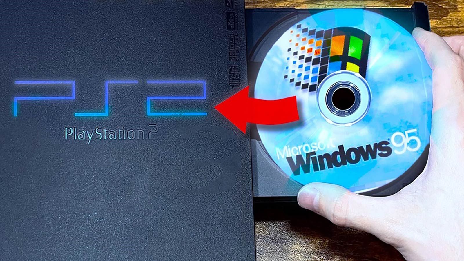 Windows 95 funcionando en PS2