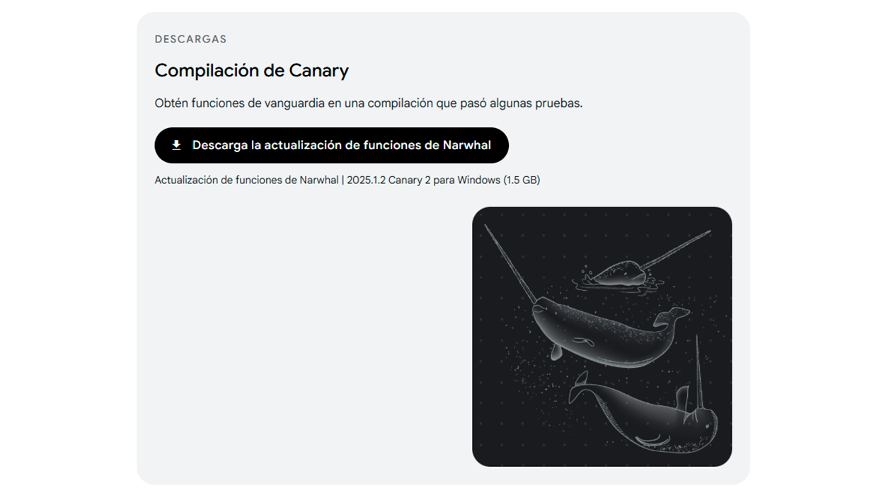 descargar Narwhal Android Canary