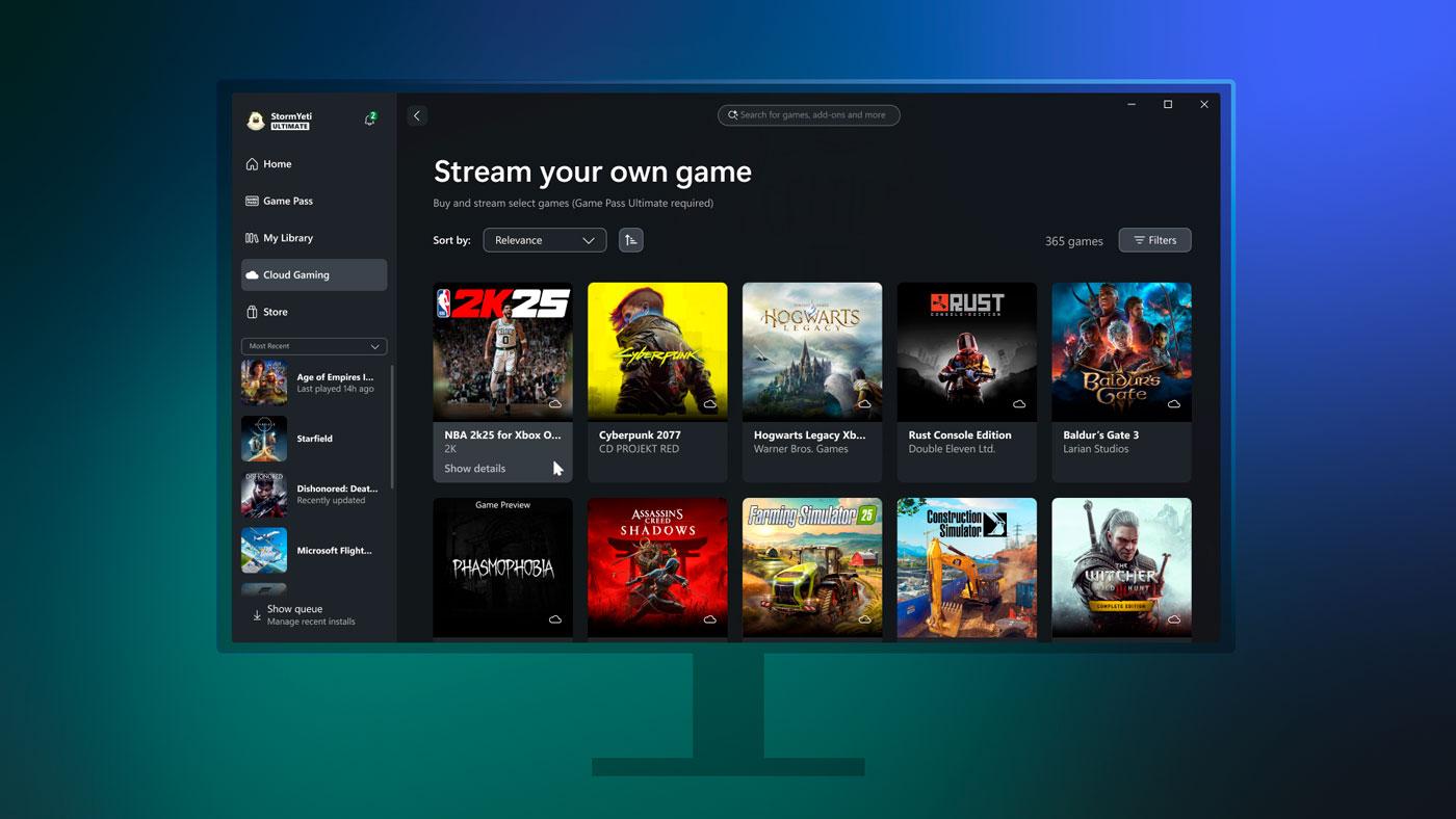 transmitir juegos desde xbox app en PC