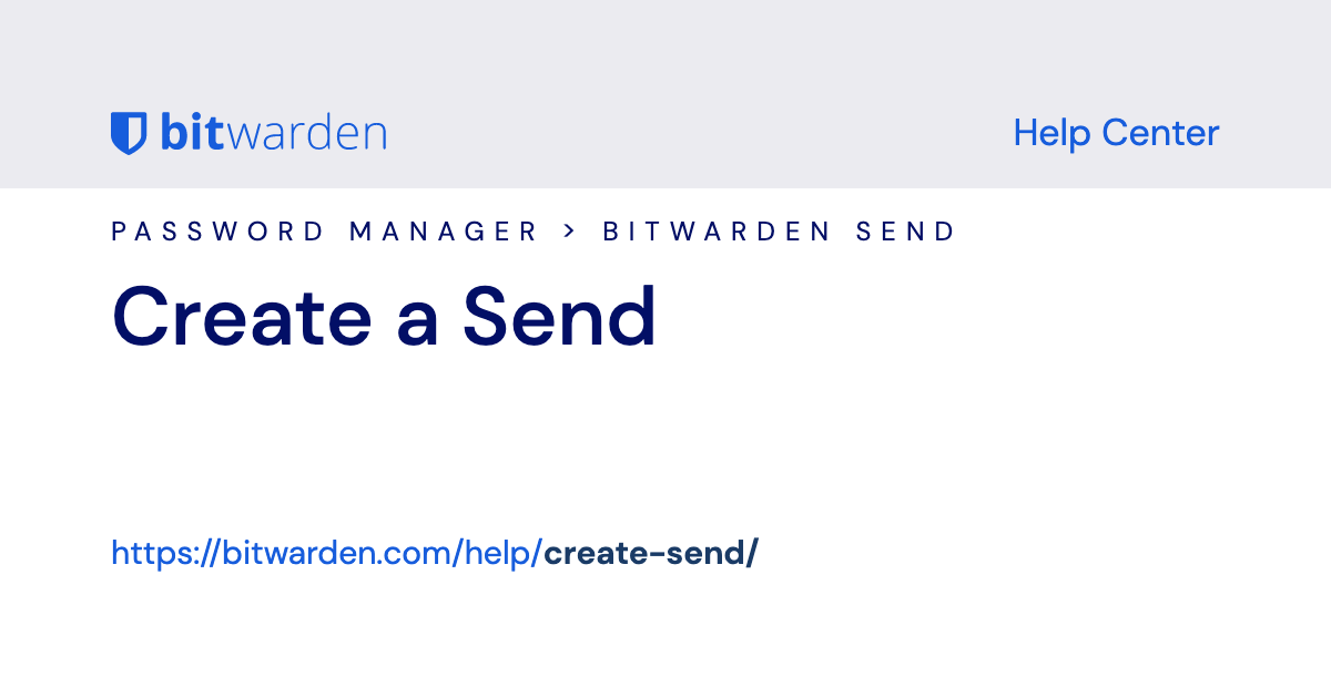 Cifrado y enlace hash en Bitwarden Send