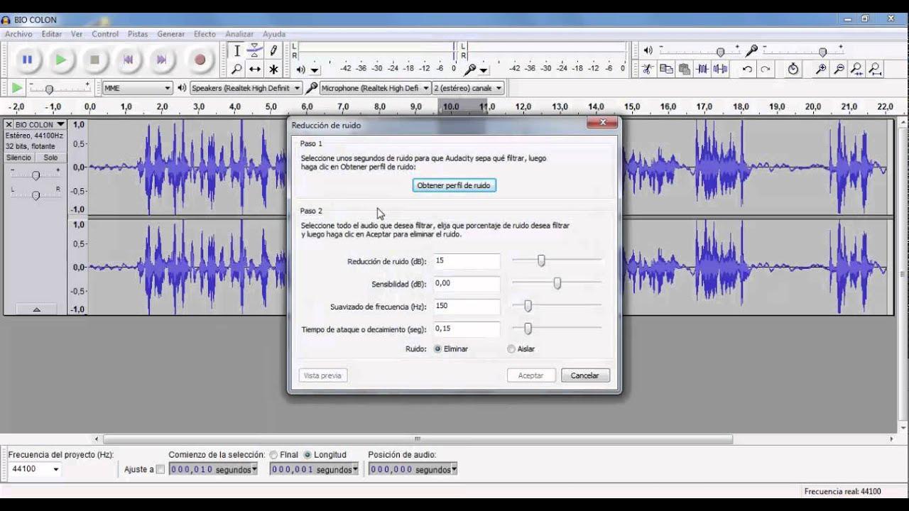Reducción de ruido en Audacity