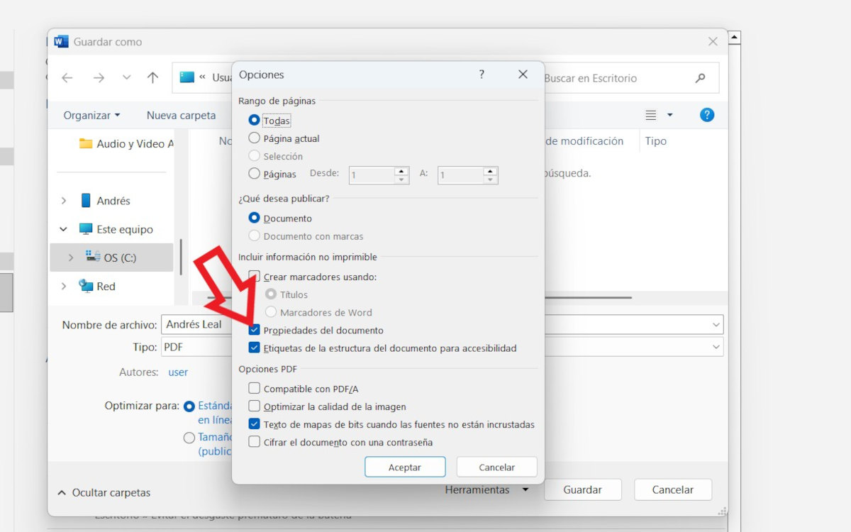 Guardar PDF sin metadatos