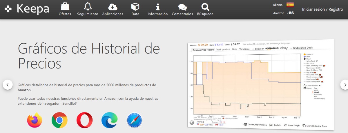 Keepa sitio web