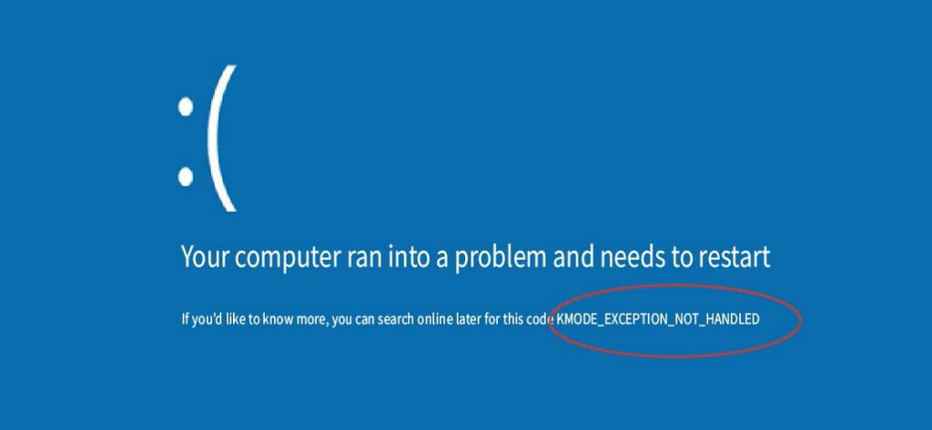 KMODE_EXCEPTION_NOT_HANDLED