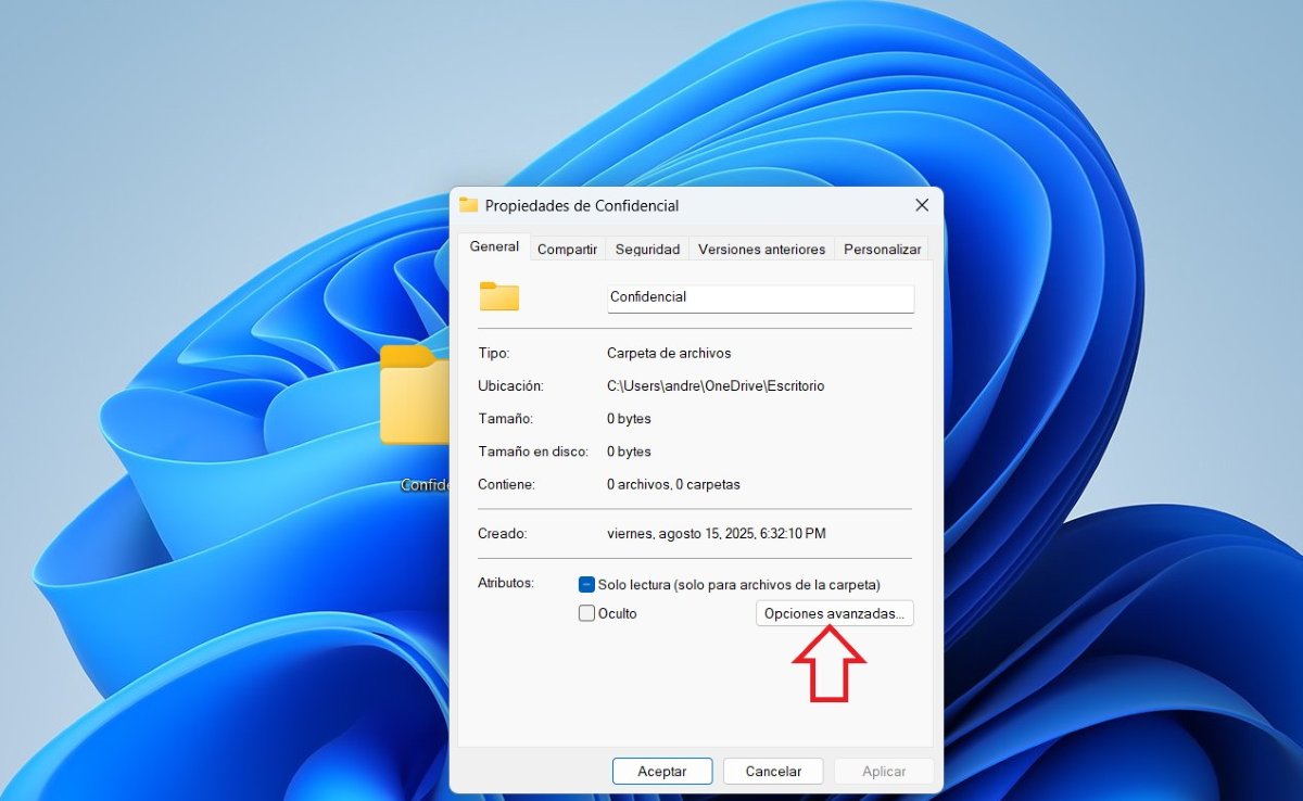Paso 1 para cifrar carpetas en Windows 11