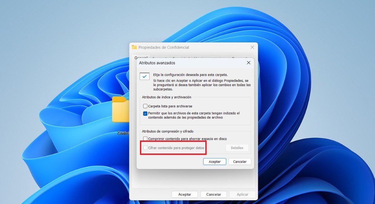 Pasos para cifrar carpetas en Windows 11