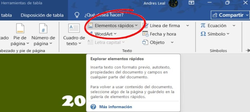 Quick Parts en Word