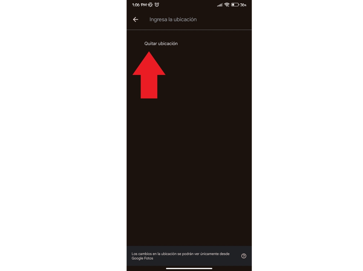 Quitar los datos de ubicación de una foto en Google Fotos
