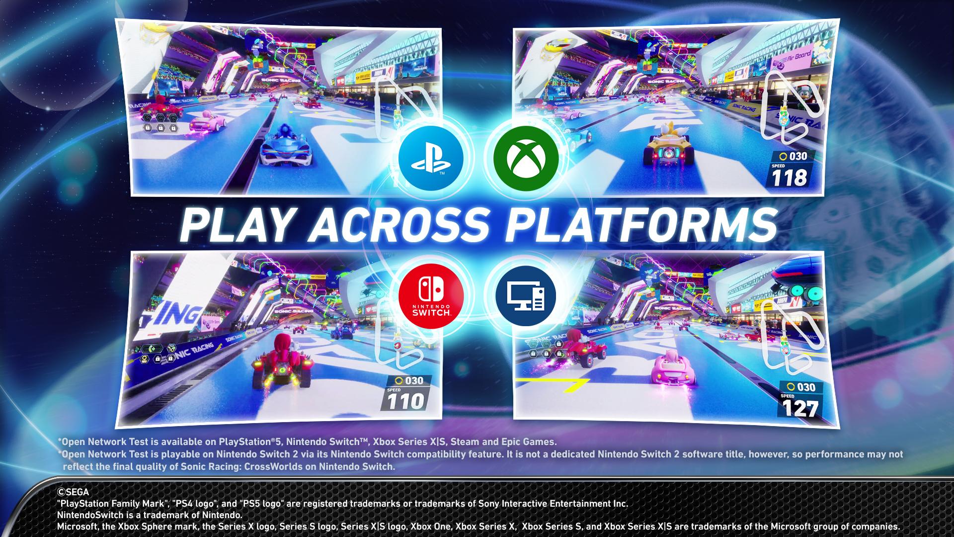 Prueba de red abierta de Sonic Racing CrossWorlds