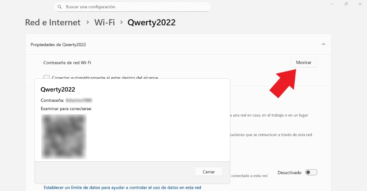 Ver la contraseña del WiFi guardada en Windows sin usar comandos