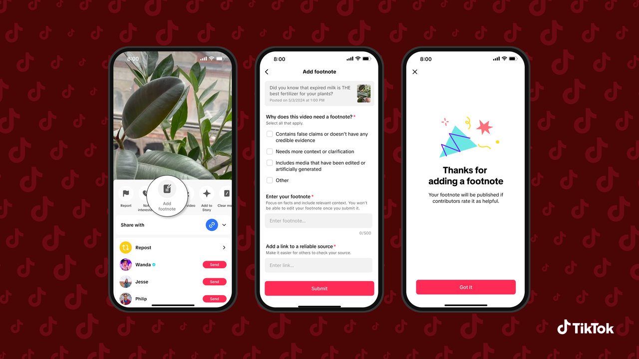 cómo escribir notas al pie en TikTok