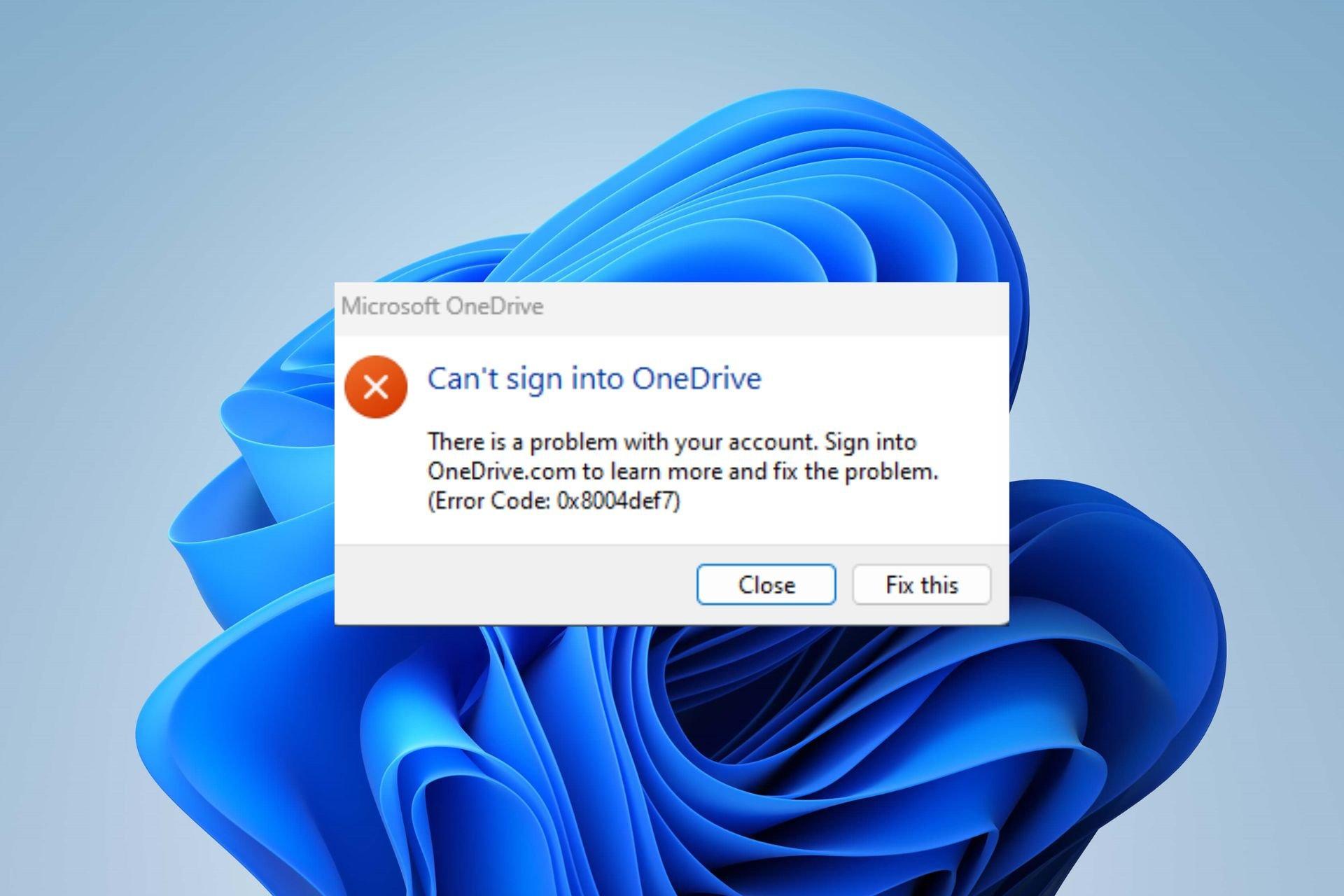 error 0x8004def7 de OneDrive