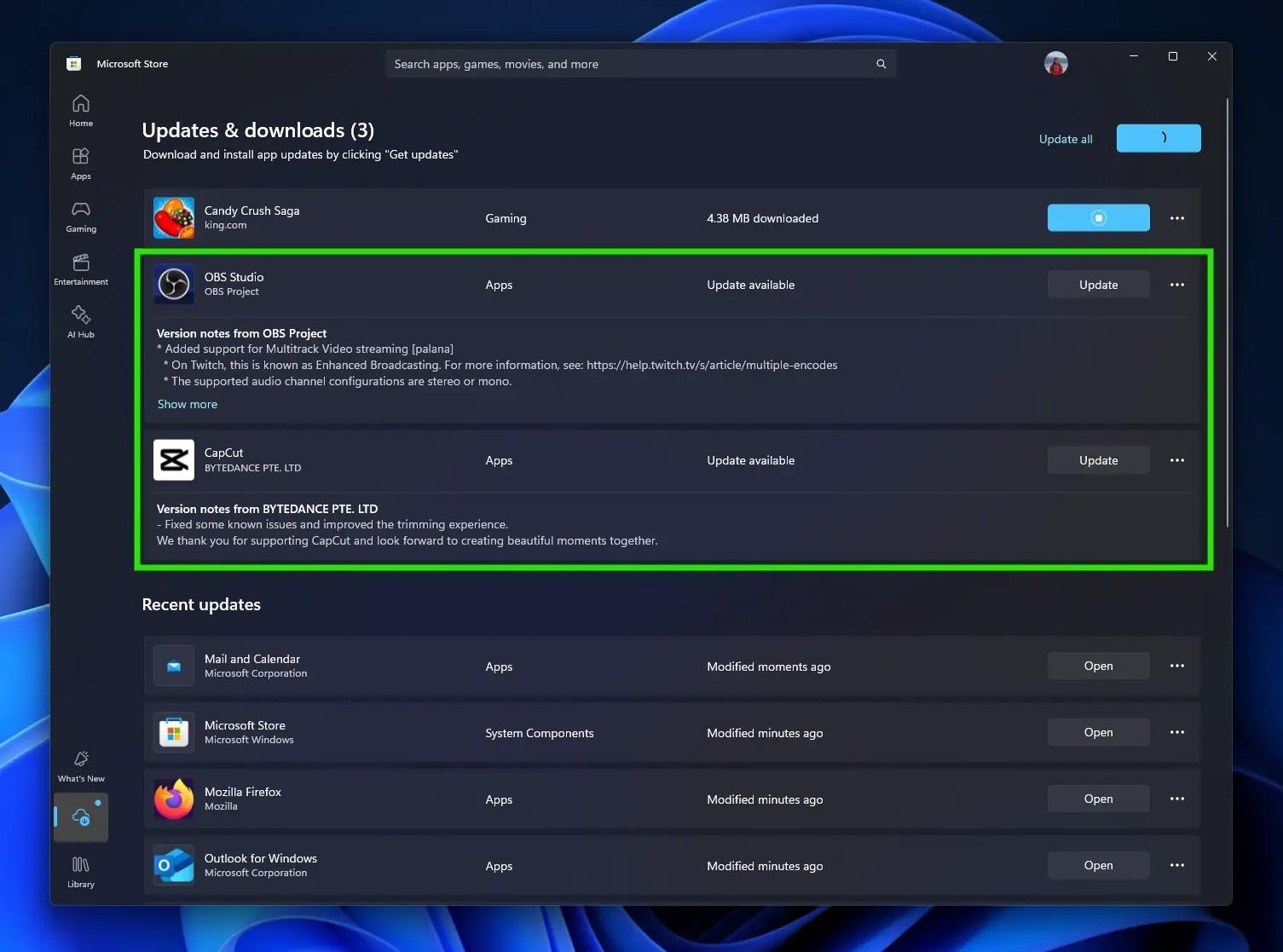 Opciones para instalar apps Win32 en Microsoft Store