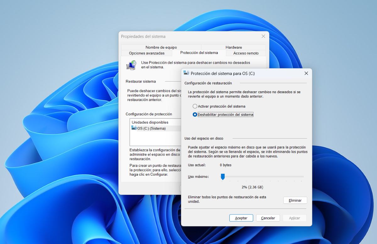 Como hacer un punto de restauración del sistema