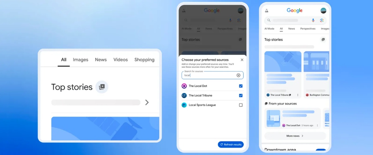 Elegir tus fuentes preferidas en Google