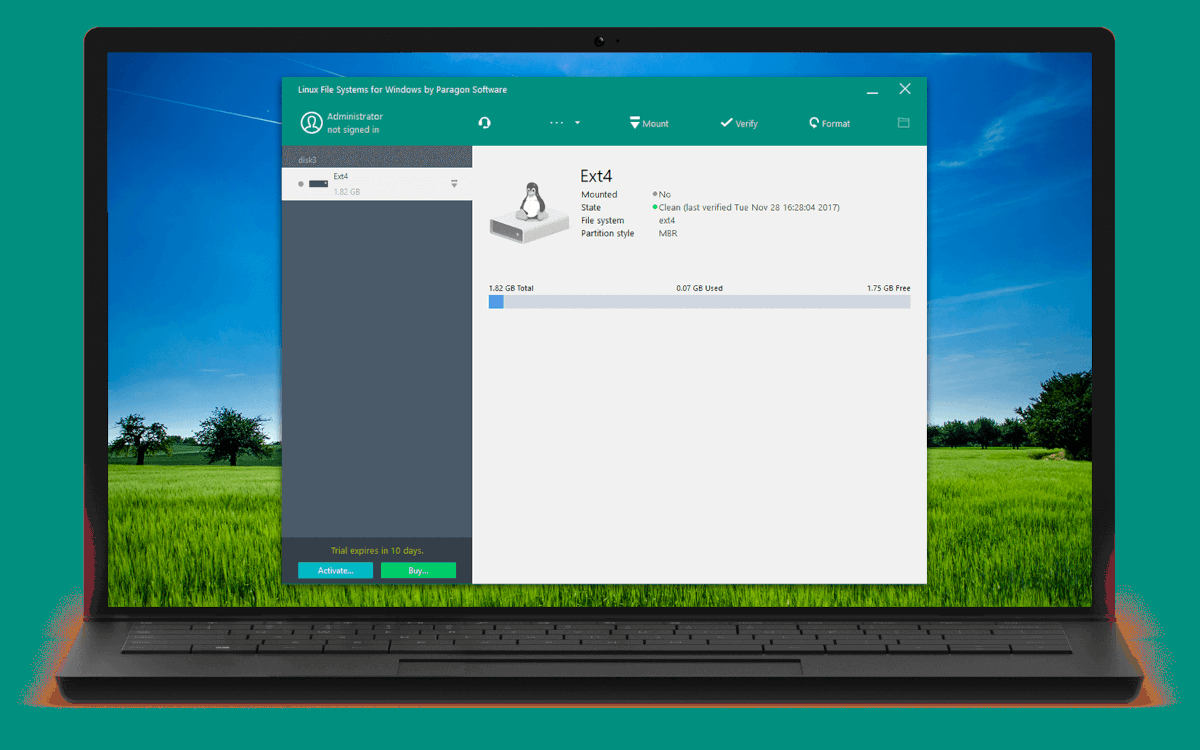Interfaz de Paragon Software