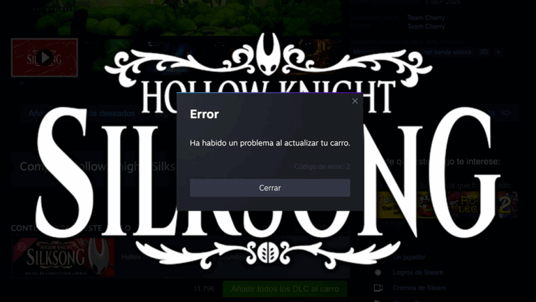 Silksong colapsa steam