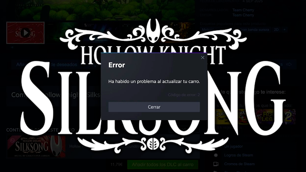 Silksong colapsa steam