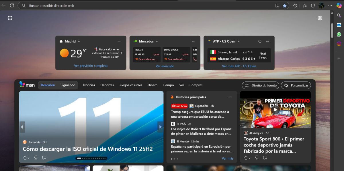 Widgets en Edge