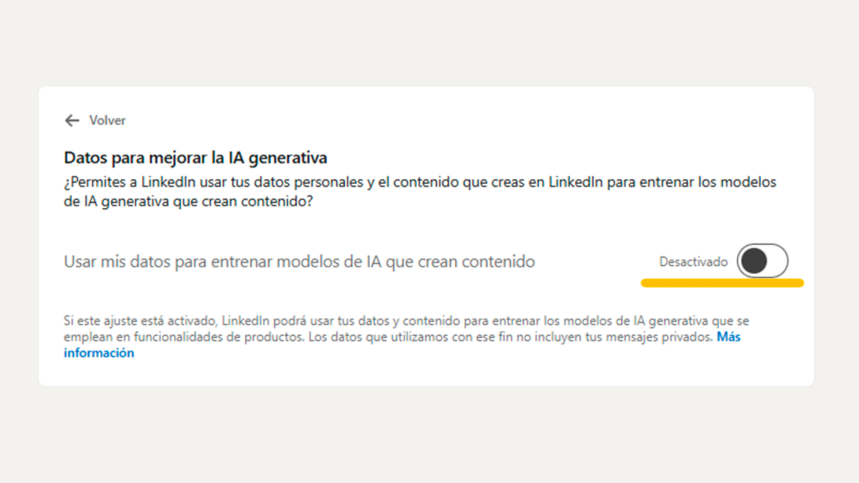 desactivar el uso de tus datos en LinkedIn