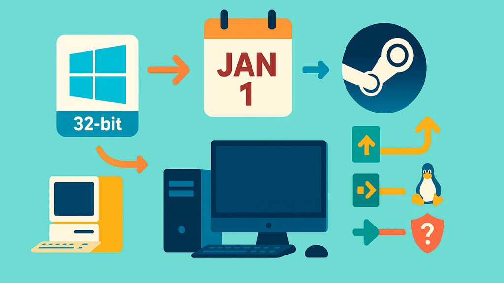 fin de soporte de Steam en Windows 10 de 32-bit