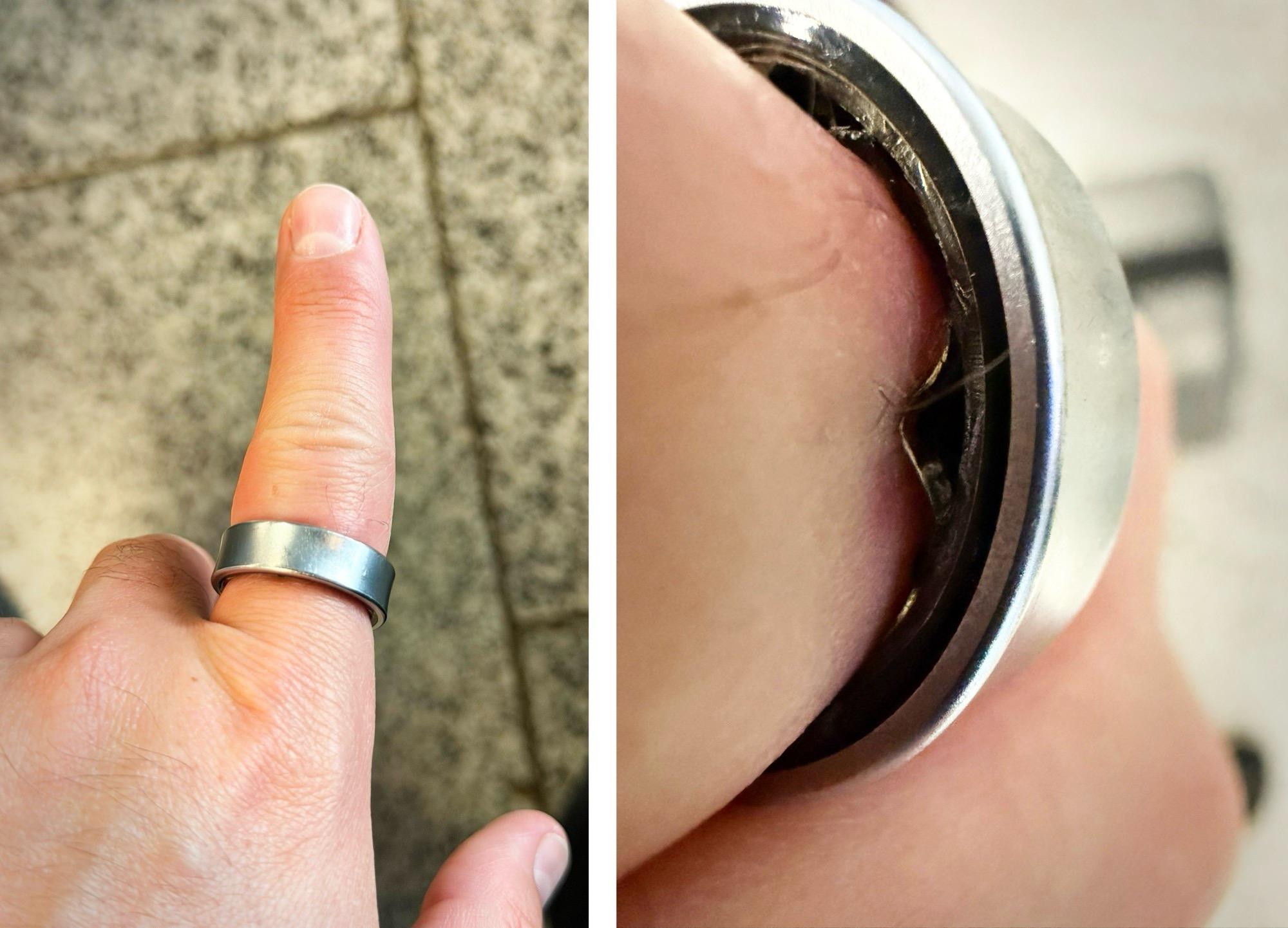 Galaxy Ring puesto en la mano