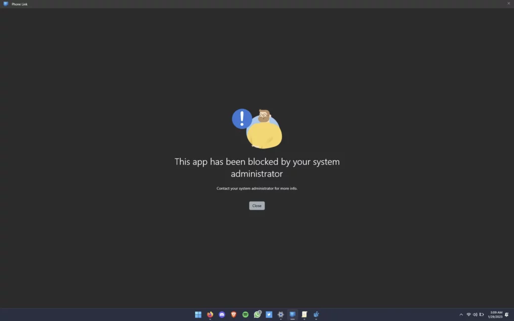 phone link bloqueado
