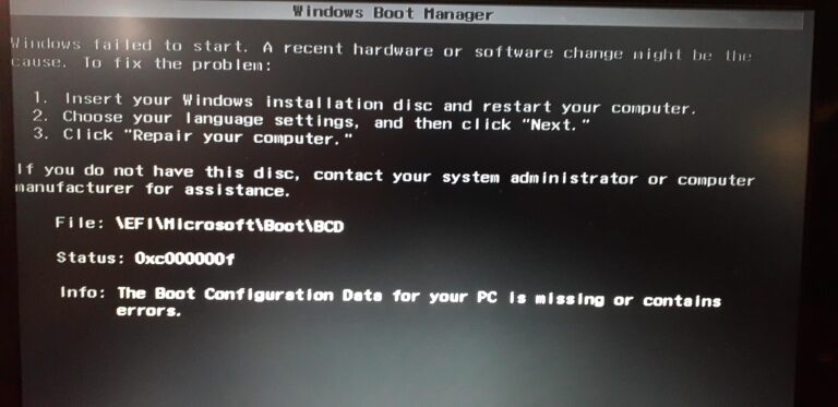 NVMe clonado no arranca: reparar BCD/EFI