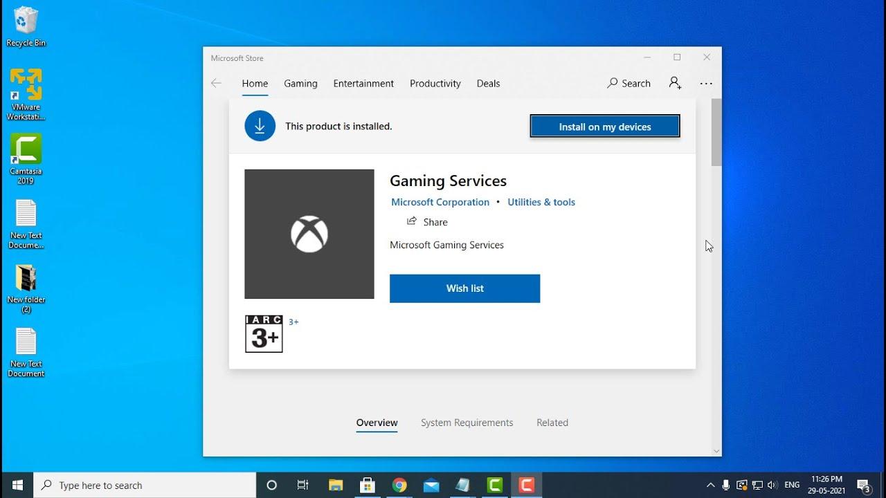 Síntomas del error Gaming Services
