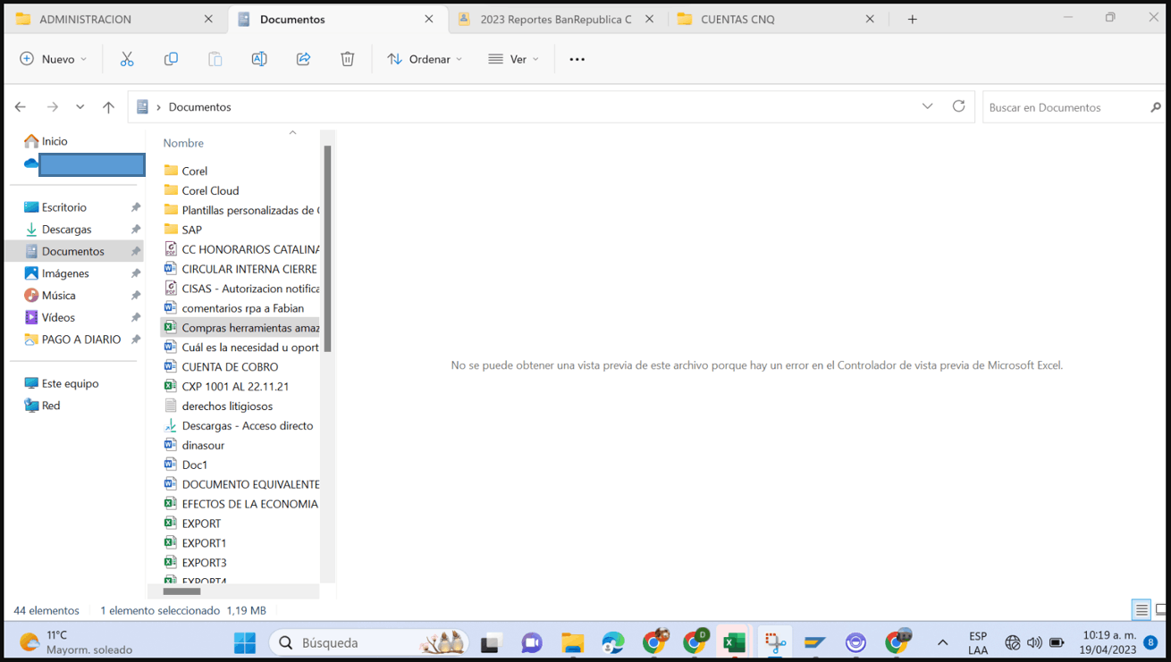 Vista previa no funciona en Word y Excel
