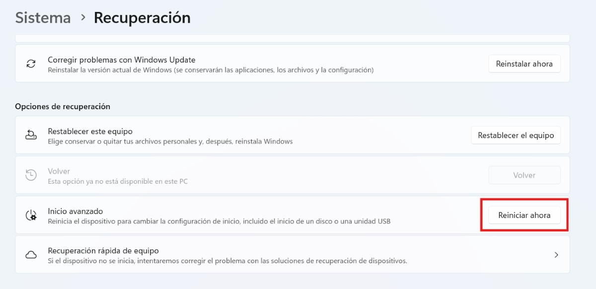 Inicio avanzado (si Windows arranca)