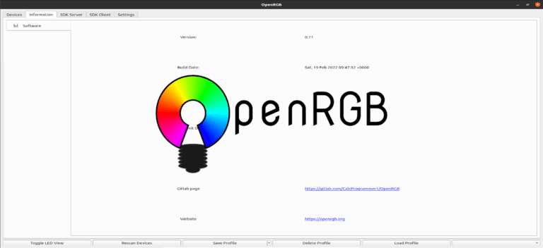 OpenRGB no detecta luces