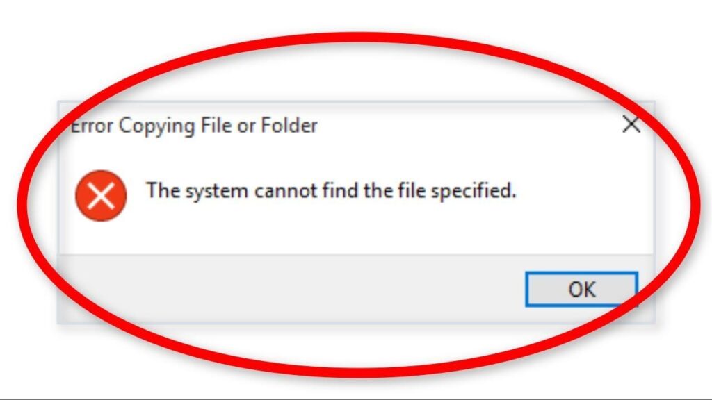 The system cannot find the file specified