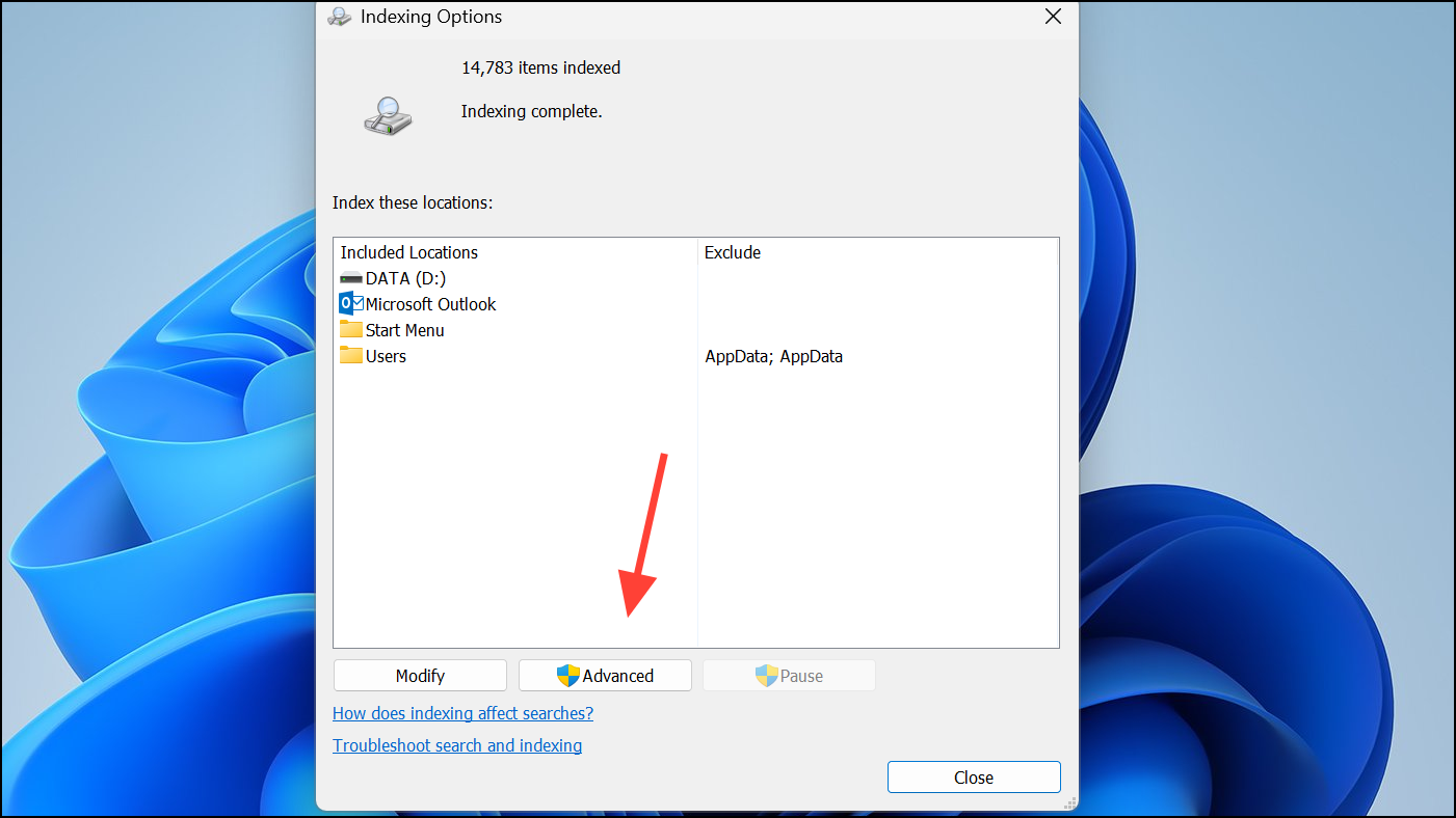 optimizar indexador de Windows