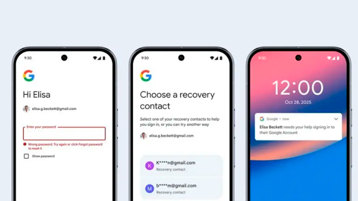 contactos de recuperación de Google