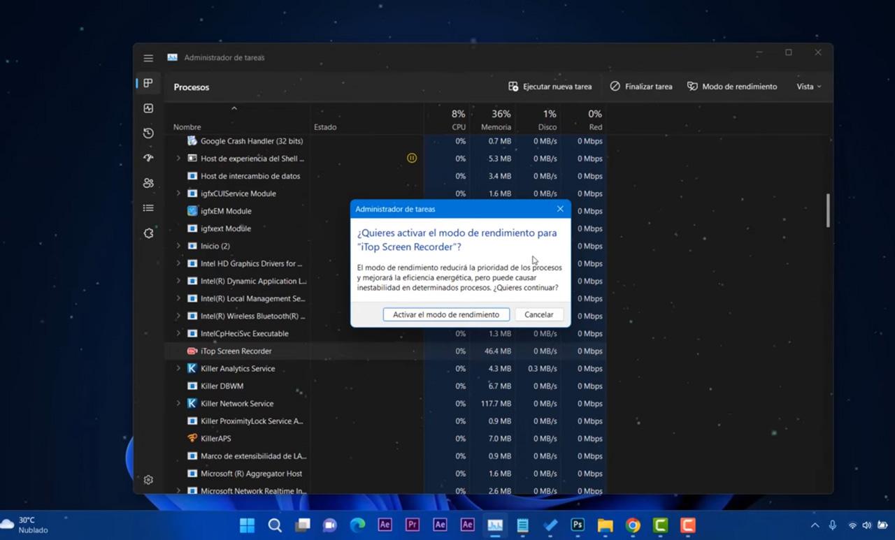 modo de eficiencia en Windows 11