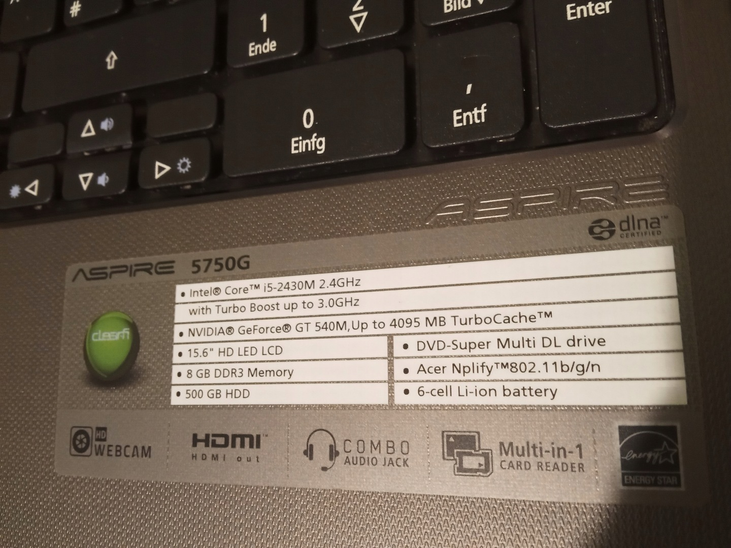 especificaciones portátil