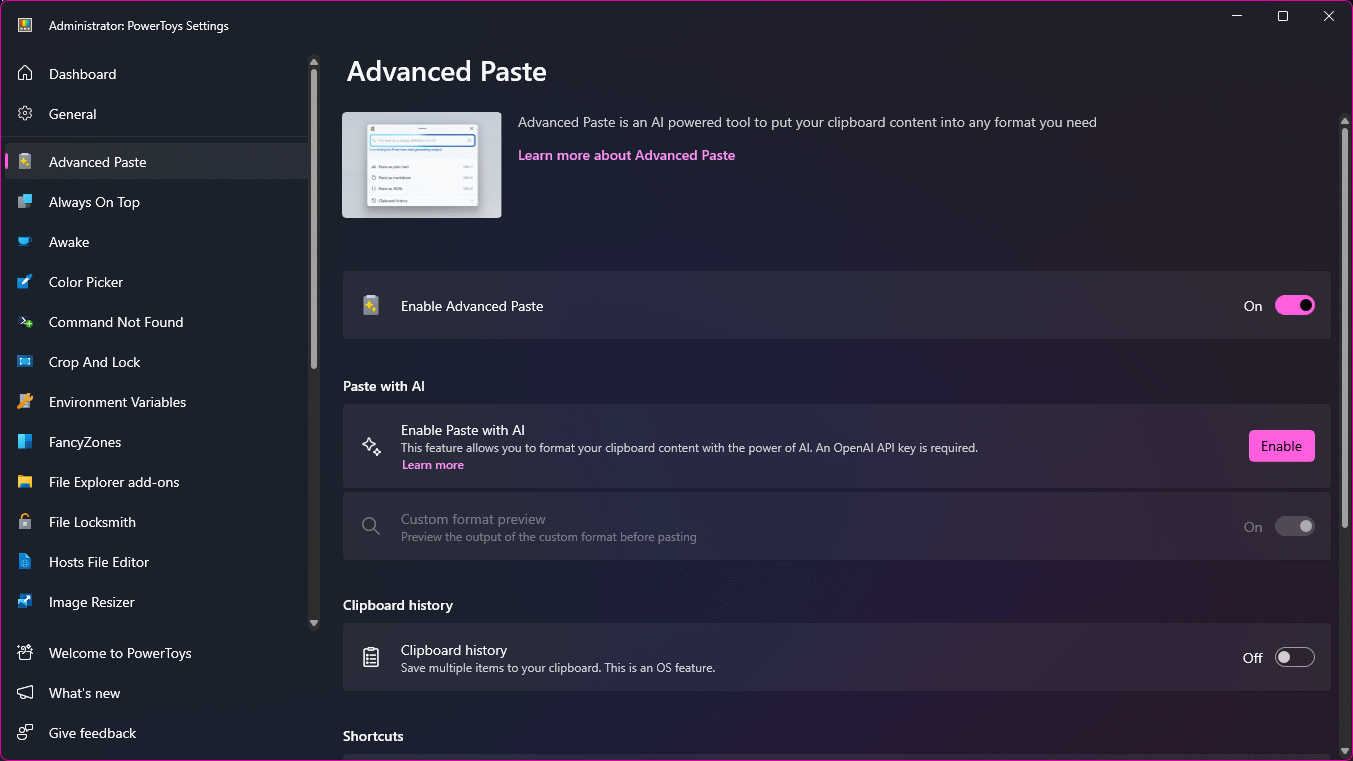 Advanced Paste PowerToys 0.96