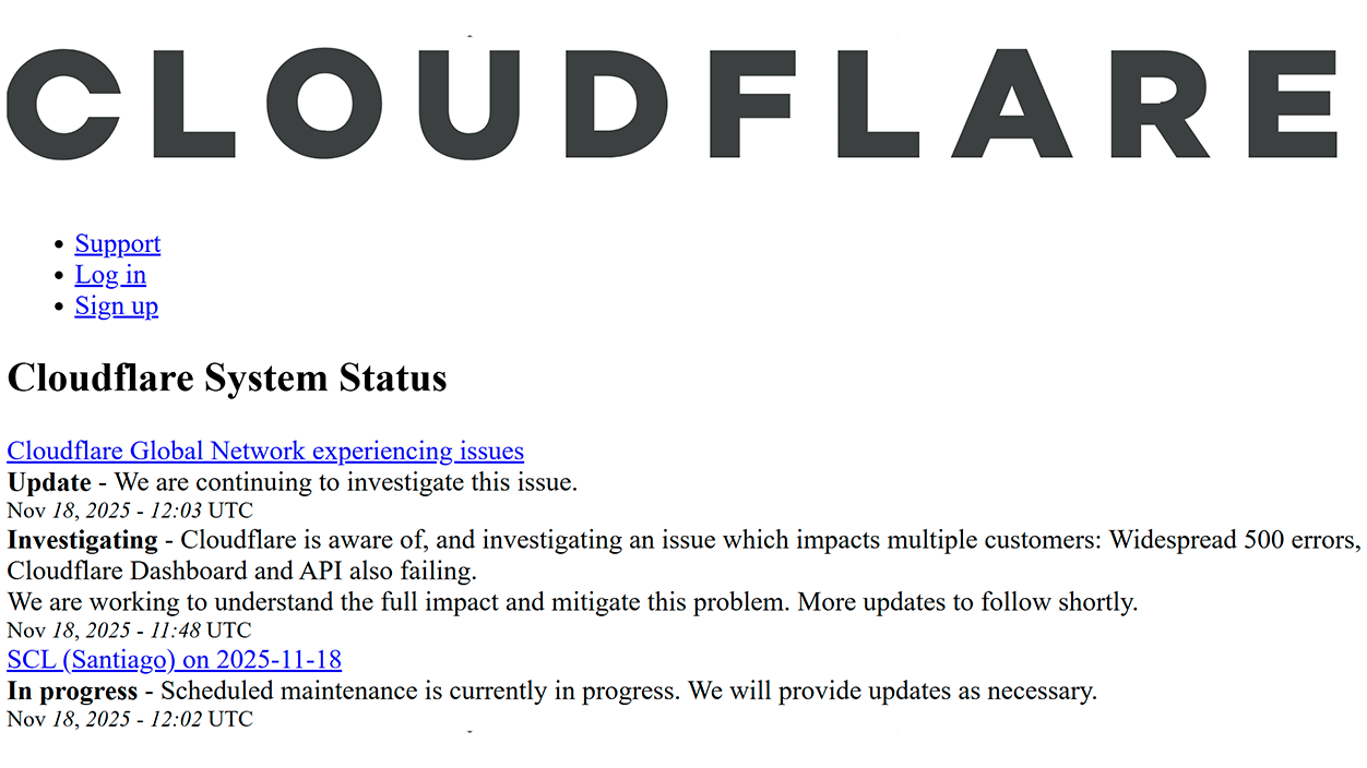 Caida de Cloudflare 18 nov 25
