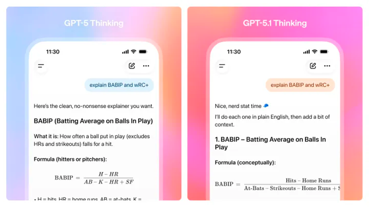 ChatGPT 5.1 Instant y Thinking