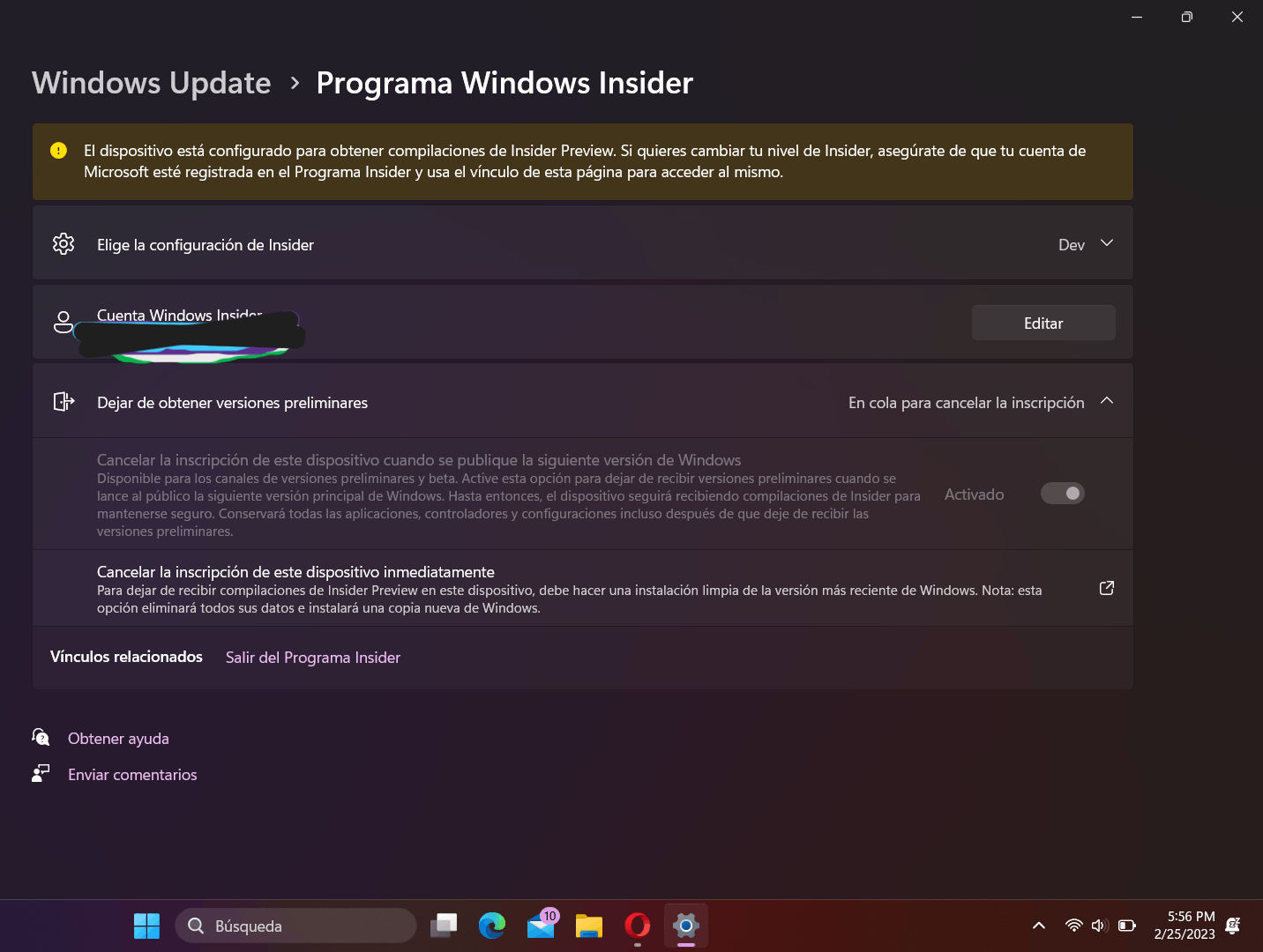 Inscripción en Windows Insider