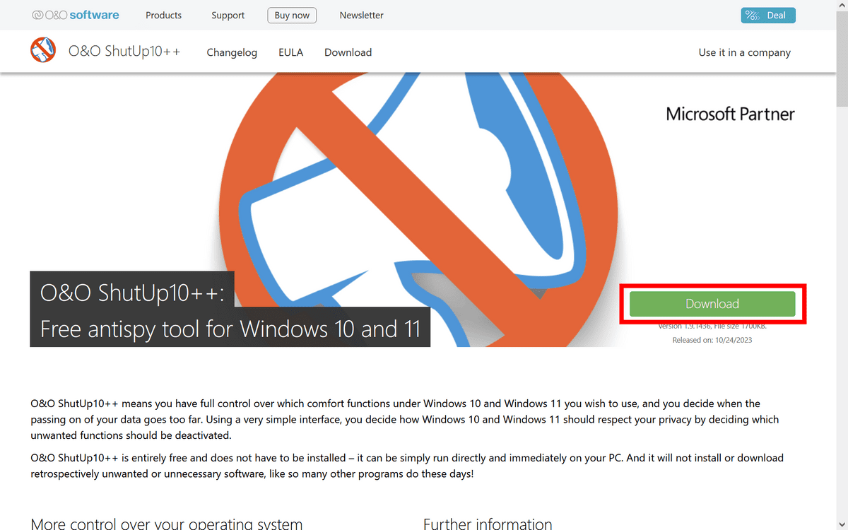 Cómo usar O&O ShutUp10++