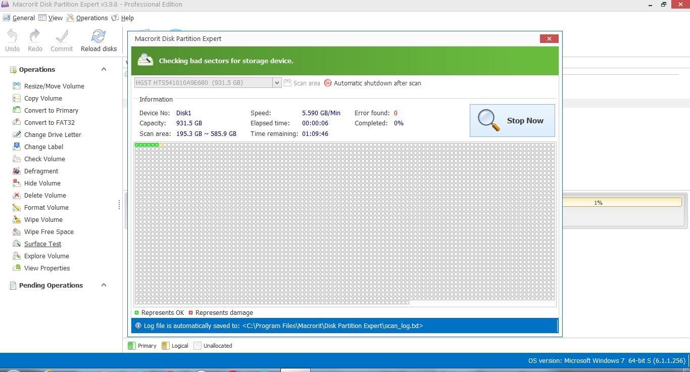 Interfaz de Macrorit Partition Expert