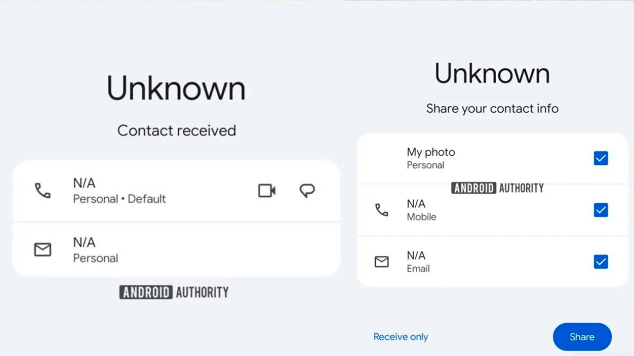 NameDrop en Android filtrado por Android Authority