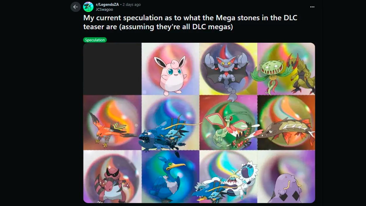 Posibles megaevoluciones del DLC de Pokémon Z-A