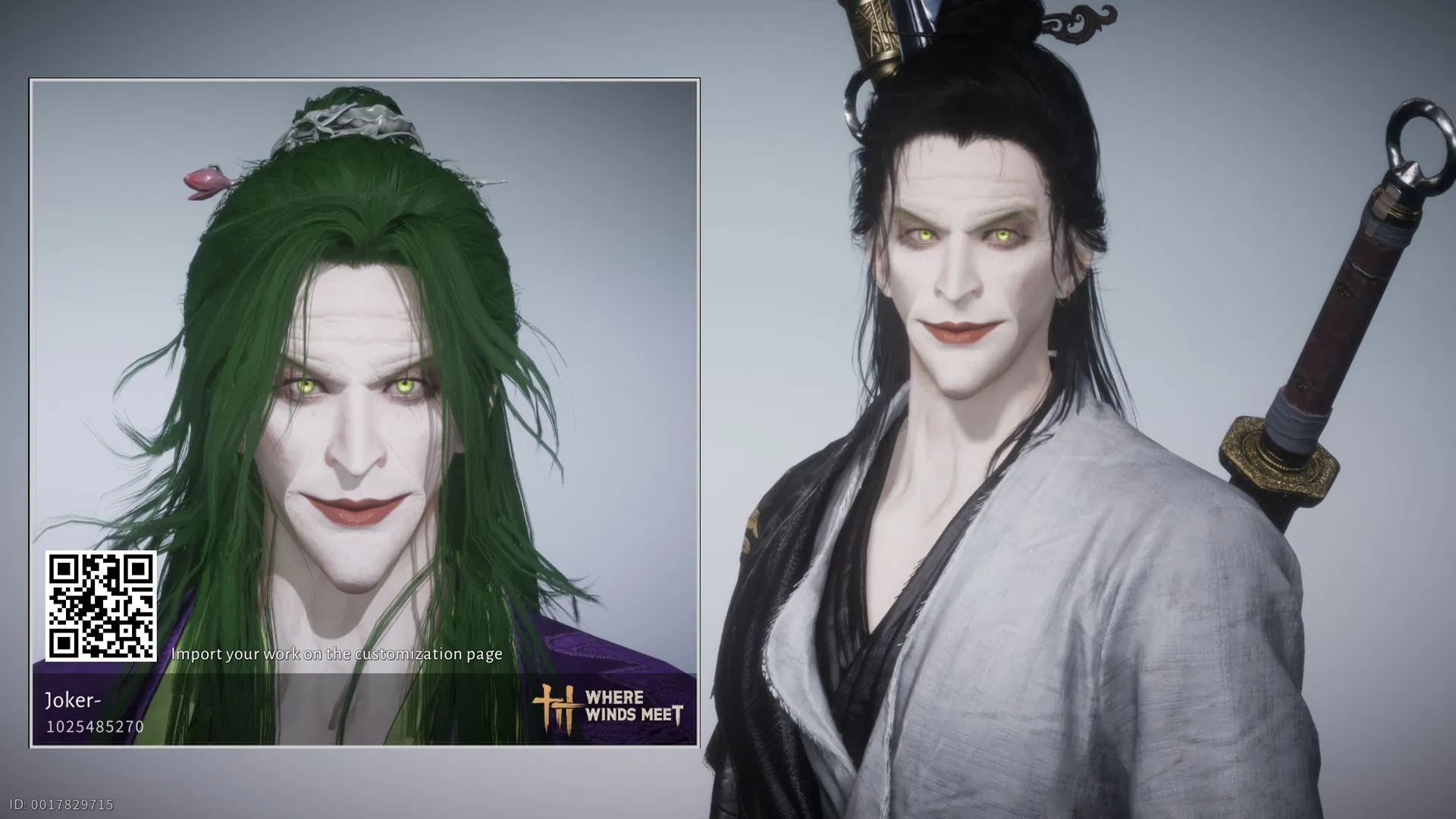 QR del Joker en Where Winds Meet